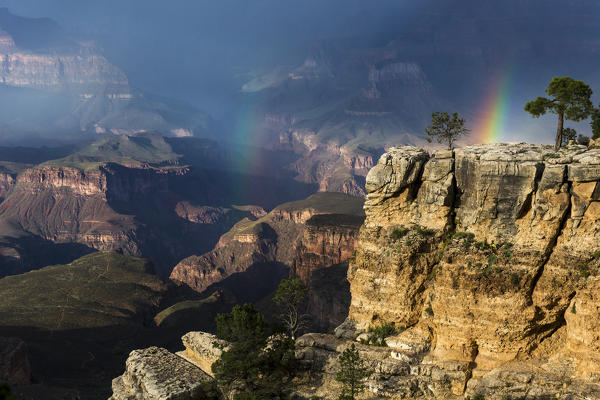 Rainbow at Grand Canyon National Park, South Rim, The Village Point, Arizona, North America, USA