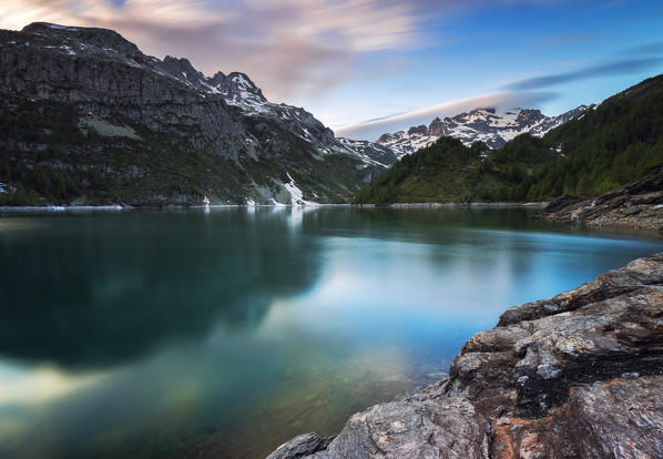 Codelago at sunset, Parco Naturale dell'Alpe Veglia e dell'Alpe Devero, Verbano Cusio Ossola, Piemonte, Italy, Southern Europe