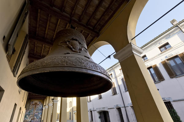 Brescello: the Sputnik bell used to shoot a Don Camillo movie. Brescello is famous for the films of don camillo and peppone inspired by the books of giovannino guareschi. Reggio Emilia province, Emilia Romagna, Italy, Europe.