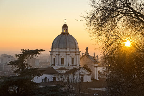 The Cathedral of Santa Maria Assunta at sunset. Brescia, Lombardy, Italy.