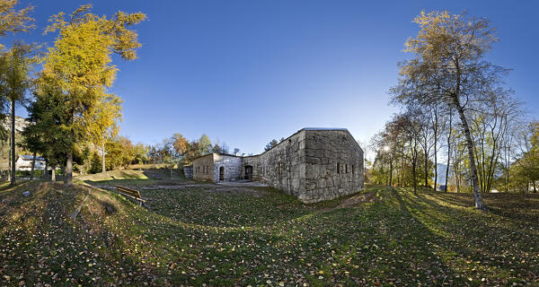 The Austro-Hungarian fort Roncogno. Cimirlo pass, Trento, Trentino, Italy.