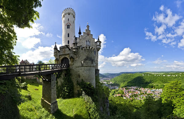Lichtenstein Castle. Reutlingen, Baden-Württemberg, Germany, Europe.