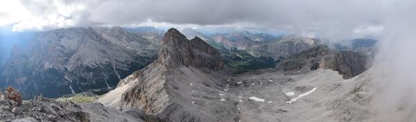 View of Conturines Group and Fanis Group from the peak of Monte Cavallo, Dolomites, Bolzano province, Trentino Alto Adige, Italy.