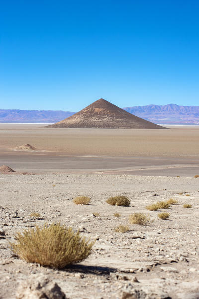 Salar de Arizaro, Tolar Grande, Salta province, Argentina, South America. The Cono de Arita rises in the middle of the salar
