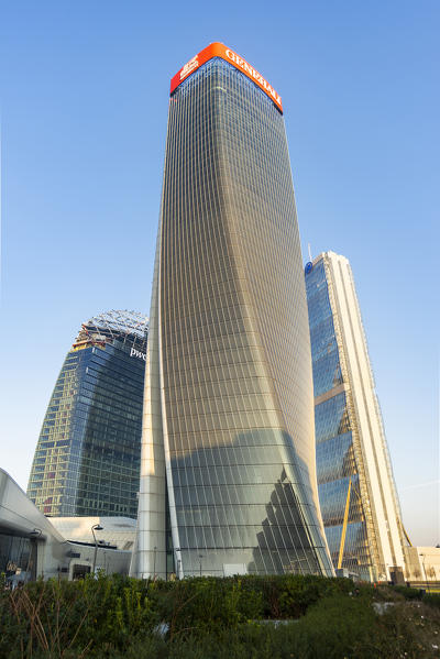 Milano, Lombardy, Italy, Europe. The Dritto, Storto and Curvo towers in CityLife district