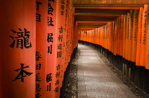 Foreshortening of Fushimi Inari-taisha Temple, Kyoto, Japan
