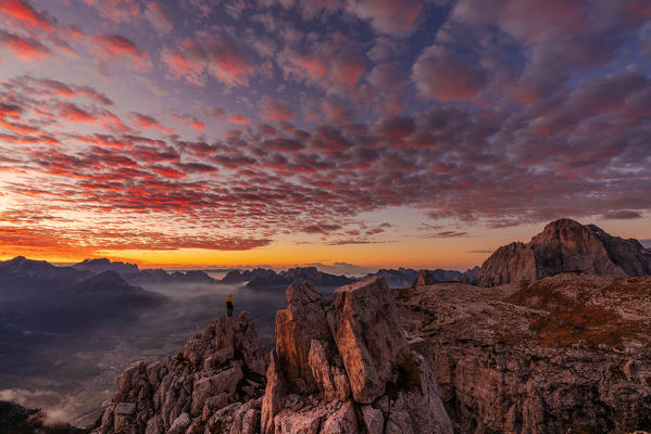 Sunrise on a wild spot of the Pale di San Lucano group, over Agordo