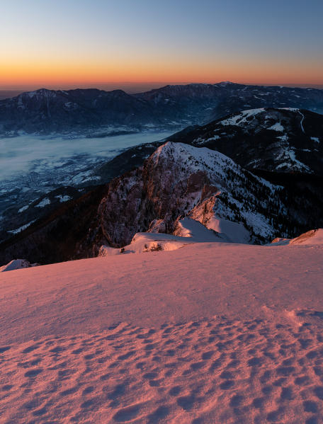 Sunrise on Col Cesta, Feltre, Belluno province, Italy, Europe
