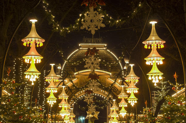 Denmark, Copenhagen, Tivoli at Christmas.