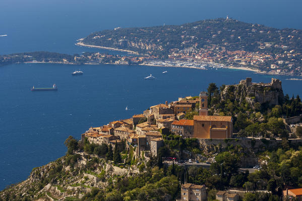 Eze-Village and Cap Ferrat, Cote d'Azur, France.