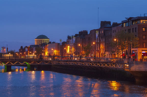 Four Courts and Liffey River, Dublin, Ireland.