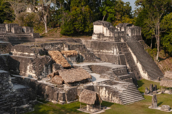 Northern acropolis, Tikal mayan archaeological site, Guatemala.