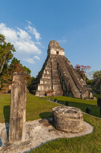 Temple I known also as temple of the Giant Jaguar, Tikal mayan archaeological site, Guatemala.