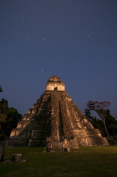 Temple I known also as temple of the Giant Jaguar, Tikal mayan archaeological site, Guatemala.