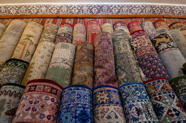 Palais Saadiens carpet shop, Medina Souk, Marrakech, Morocco.