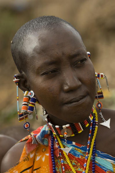 Masai woman, Amboseli National Park, Kenya.
