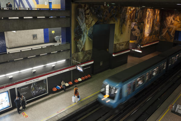 Universidad de Chile subway station, Santiago, Chile.