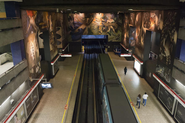 Universidad de Chile subway station, Santiago, Chile.