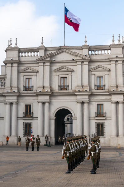 Changing of the Guard at Palacio de la Moneda, Santiago, Chile.