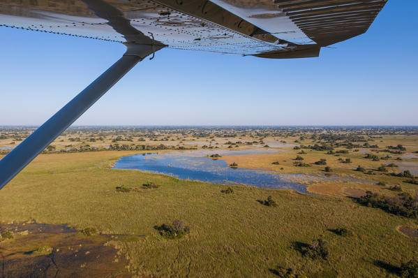 Aerial view of Okavango Delta, Botswana.