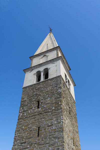 Tower of the Parish Church of St. Maurus, Isola, Slovenia.