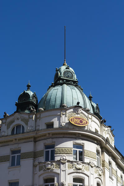 An old building in Preseren square in the old town, Ljubljana, Slovenia