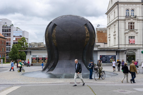 Bronze sculpture in Svobode square, Maribor, Slovenia.