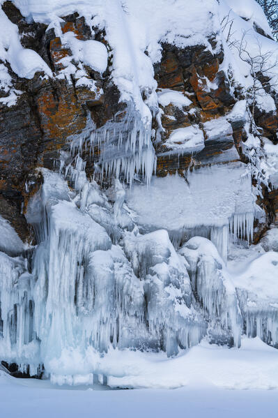 Ice formations, Tornetrask Lake, Abisko National Park, Sweden.