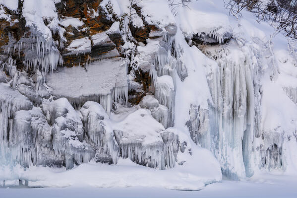 Ice formations, Tornetrask Lake, Abisko National Park, Sweden.