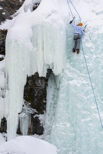 Ice climbing, Abisko National Park, Sweden.