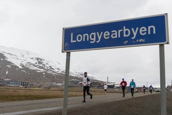 A marathon in Longyearbyen, Spitsbergen, Svalbard Islands, Norway.