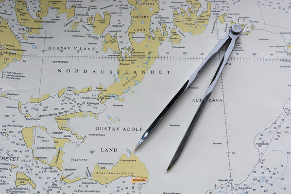 Svalbard Islands maritime map.