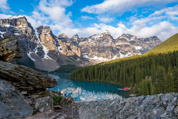 Canada, Alberta, Banff National Park, Moraine Lake: high panorama