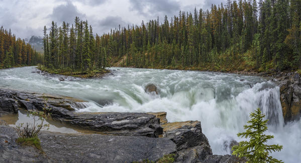 Canada, Alberta, Icefields Parkway, Jasper National Park, Upper Sunwapta Falls: the power of mother nature