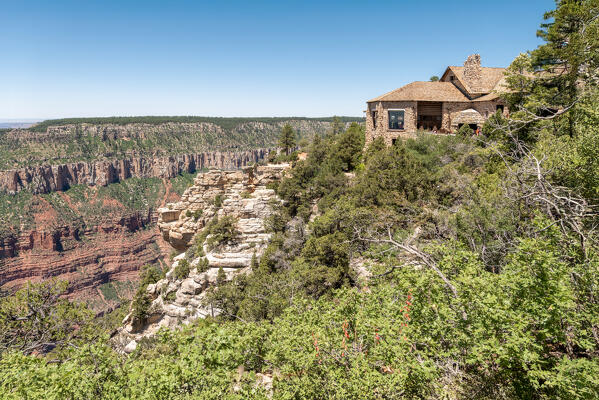 A few days before the great fire that incinerated the Grand Canyon Lodge on the North Rim of the Grand Canyon National Park, maybe one of its last pics; Arizona, United States of America