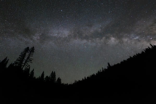 A majestic milky way and millions of stars shining over the Grand Canyon National Park, North Rim; Arizona, United States of America