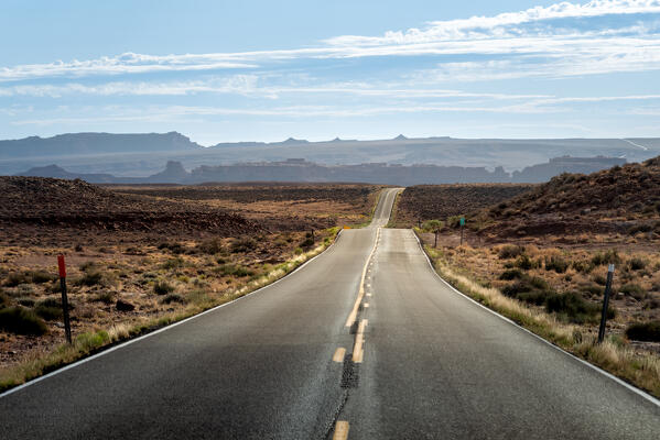 The road heading to the Valley of the Gods, the Monument Valley's sweet little sister; Utah, United States of America