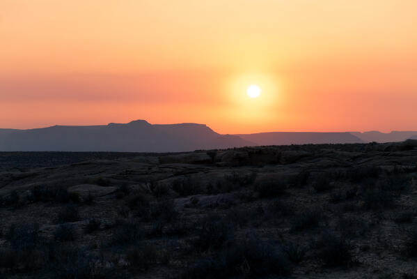 Sunset in the american desert: Utah, United States of America