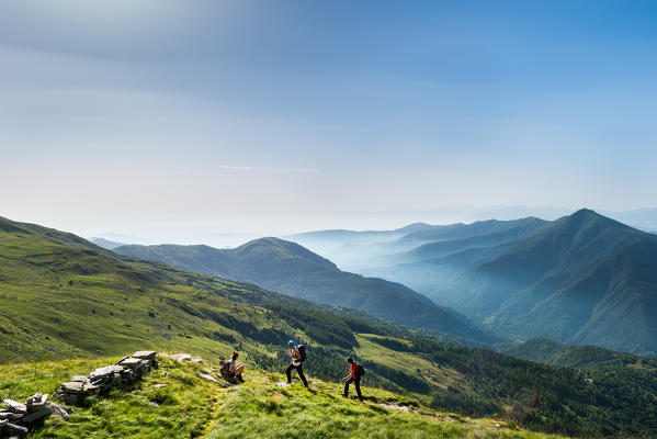 Italy, Piedmont, Valle Varaita, Becetto, Cima Crosa.
Trekking to Cima Crosa (2531mt), over Becetto, in the Varaita Valley.