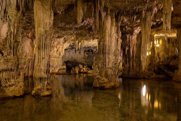 Italy, Sardinia, Alghero, Capo Caccia.
In the heart of the Capo Caccia promontory, the wonder scenarios of underground world of Neptune's cave.