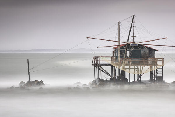 Long exposure in Bocca d'Arno, Marina di Pisa, province of Pisa, Tuscany, Italy, Europe