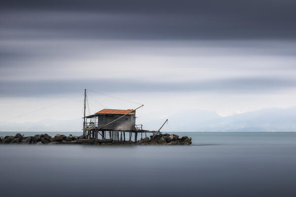 Long exposure in Bocca d'Arno, Marina di Pisa, province of Pisa, Tuscany, Italy, Europe