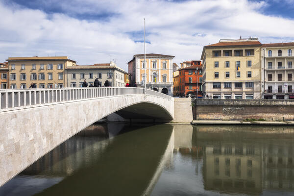 Ponte di Mezzo, Lungarno, Arno river, Pisa, Tuscany, Italy, Europe