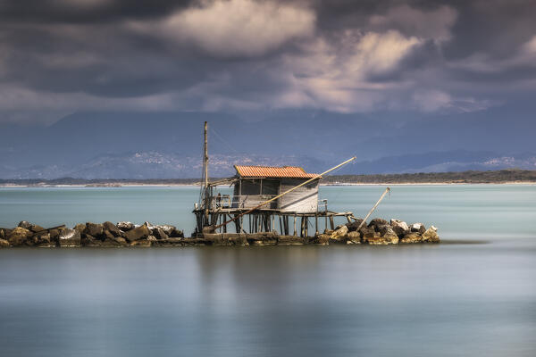 Long exposure in Bocca d'Arno, Marina di Pisa, province of Pisa, Tuscany, Italy, Europe