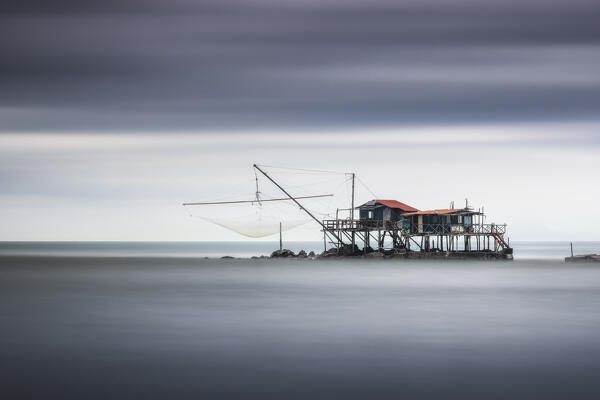 Long exposure in Bocca d'Arno, Marina di Pisa, province of Pisa, Tuscany, Italy, Europe