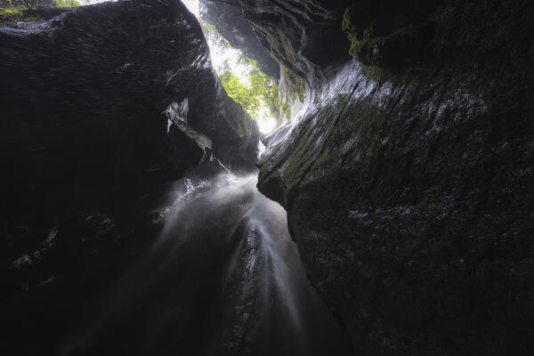 Varone waterfall cave park, municipality of Tenno, province of Trento, Trentino Alto-Adige, Italy, Europe.
