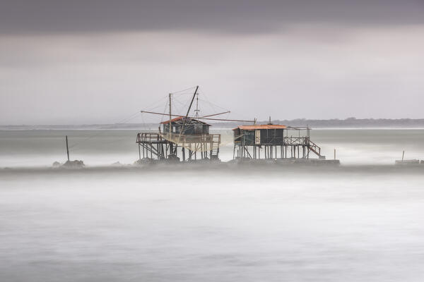 Long exposure in Bocca d'Arno, Marina di Pisa, province of Pisa, Tuscany, Italy, Europe