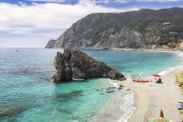 Monterosso Rock Beach, Monterosso al Mare, Cinque Terre National Park, municipality of Monterosso al Mare, La Spezia province, Liguria district, Italy, Europe