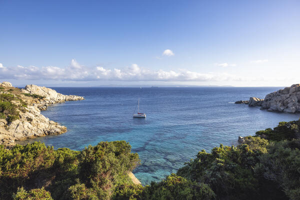 View on the bay of Cala Spinosa, Capo Testa, Santa Teresa di Gallura, Sassari province, Sardinia, Italy, Europe.