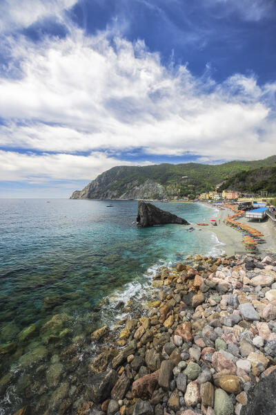 Monterosso Rock Beach, Monterosso al Mare, Cinque Terre National Park, municipality of Monterosso al Mare, La Spezia province, Liguria district, Italy, Europe